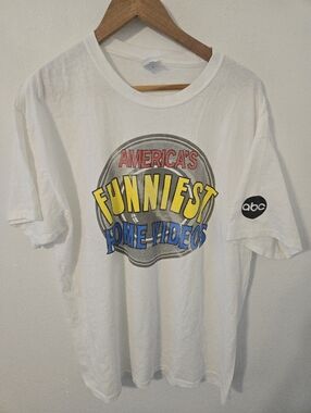 Americas Funniest Home Videos T Shirt Logo TV Bob Saget Mens XL White AFH